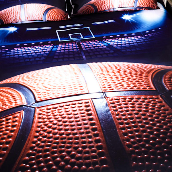 3Pcs Basketball Game Dynetrekk Mykt Sengetøysett Laken Putevar Dobbel Størrelse
