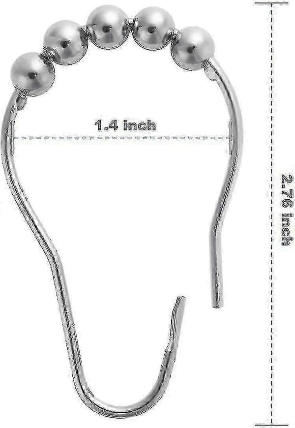 Duschdraperikrokar Ringar, Metall Duschdraperikrokar Ringar 12st-Bra Chrome