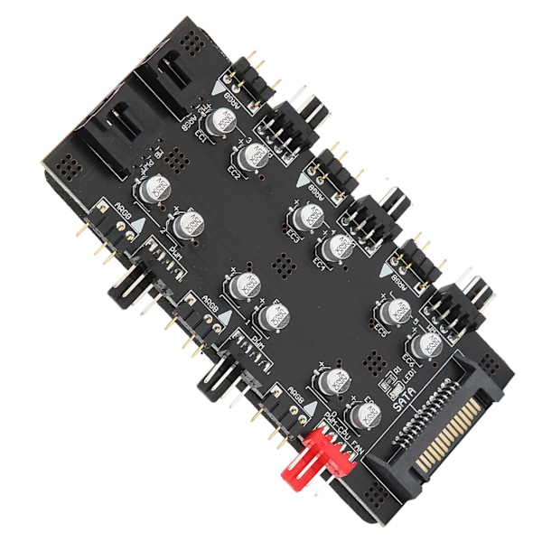 6-vägs splitterhubb 4PIN PWM hastighetsreglering 3PIN ARGB ljusstyrning expansionskort SATA-gränssnitt