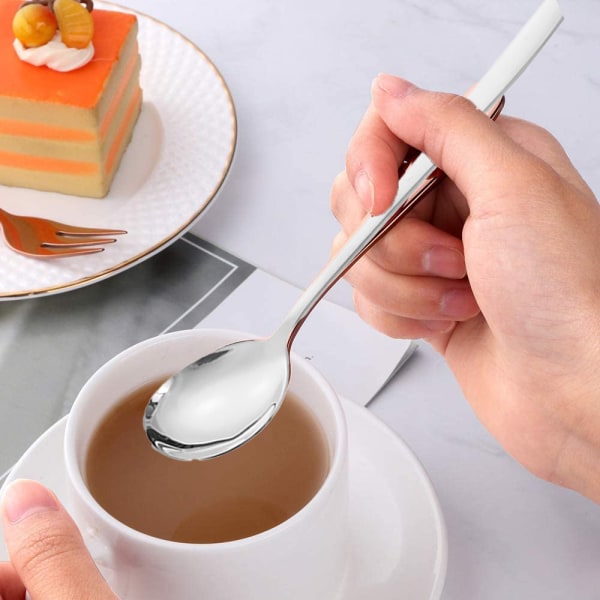Rustfrit stål teskeer espressoskeer og dessertgafler