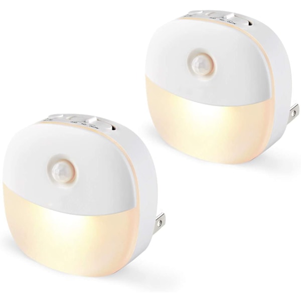 Plug-in LED-rörelsesensor nattlampa, varmvit LED-nattlampa