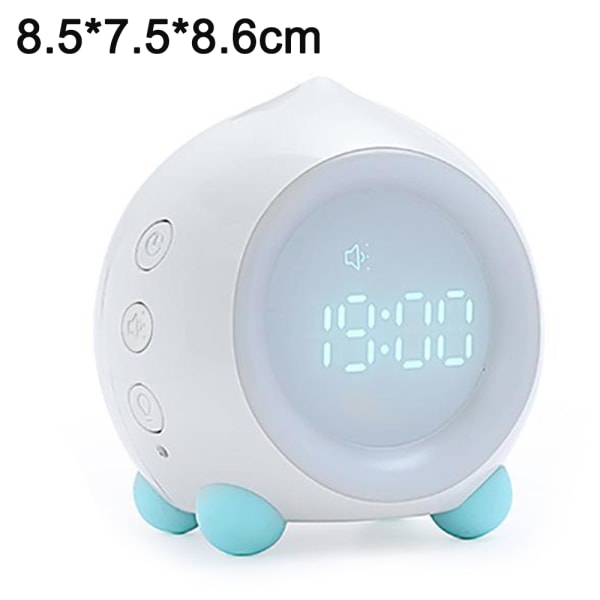 Tecknad smart väckarklocka för barn, färgstarkt LED-väckningsljus