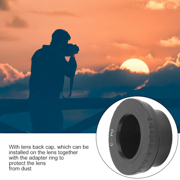 CPQ-objektivadapterring med bagdæksel til C-mount-objektiv til Pentax Q/Q10/Q7/QS1-kamera