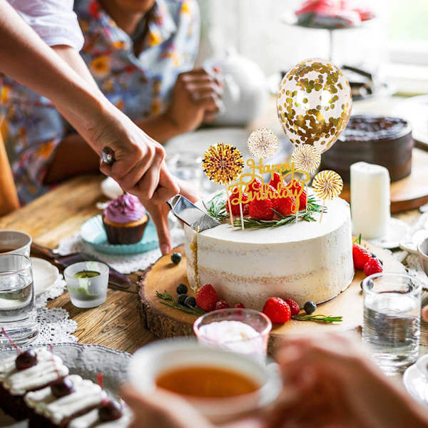Gratulerer med dagen kakepynt, stjerner kakepynt konfetti