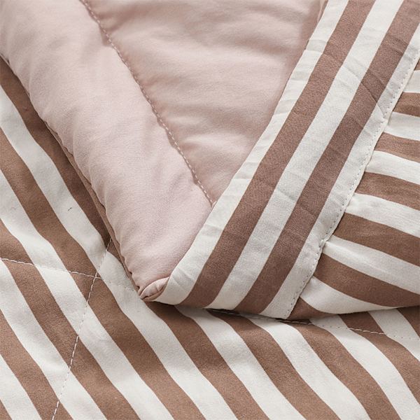 Tvättad Brun Rand Sommar Luftkonditionering Comforter Quilt Täckfilt (M)