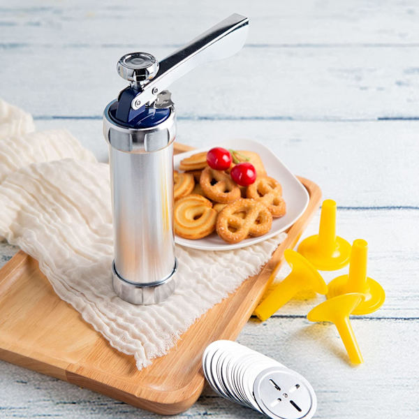 Kjeksmaskin, Kjekskanon, Rustfritt stål Biscuit Press