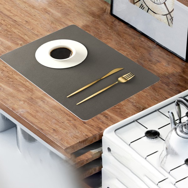 Faux läder placemats, PU bordsmattor, set om 4, vattentäta,