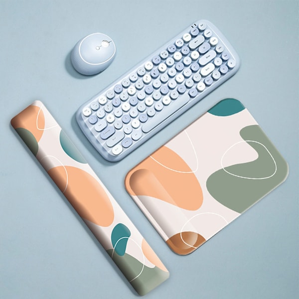 Näppäimistö Hiirimattosetti Ergonominen Silikoni Hiirimatto Muistivaahto Näppäimistö Rannetuki Tuki Tietokoneelle Suorakulmio, Oranssi