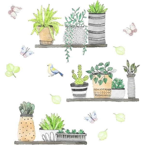 Self-adhesive wall stickers plant pot wall stickers DIY stickers