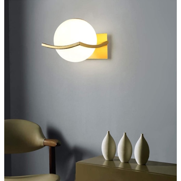 Modern minimalistisk LED vägglampa, kreativ glasvägglampa för