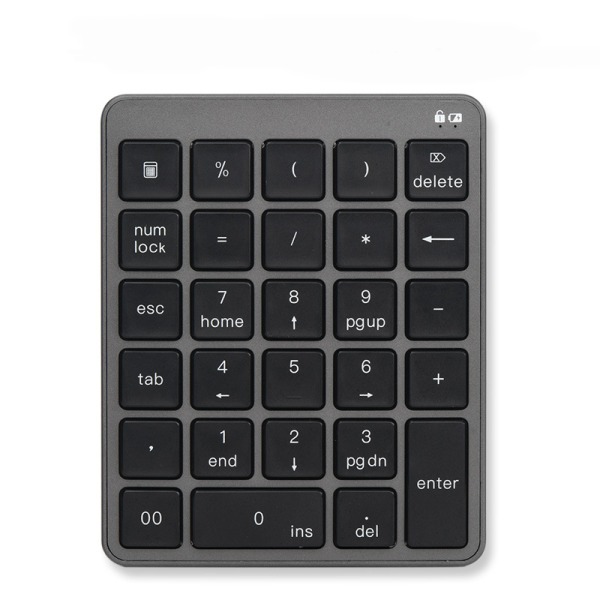 Aluminium Alloy 28 Keys Bluetooth Numeric Keyboard Portable