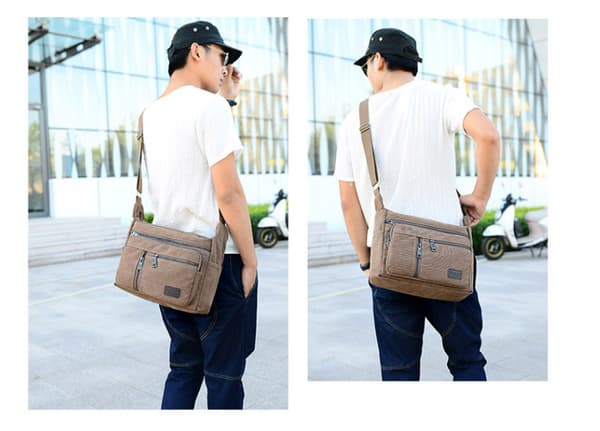 Men's Canvas Shoulder Bag - Stylish and Practical Shoulder Bag Brown[TT] 404 Brown