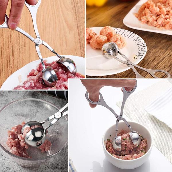 2PC Kjøttbolle Scoop Ball Maker, Rustfritt Stål Kjøttbolle