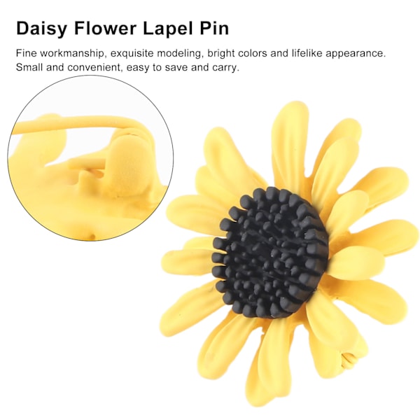 Daisy-kukka rintaneula, tyylikäs ja hieno naisten daisy-kukka rintaneula, rintaneula vaatteisiin, laukkuihin ja neuleisiin
