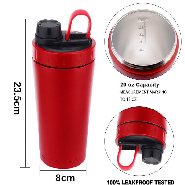 Rustfrit Protein Shaker Flaske i Rustfrit Stål Holder Varmt/Koldt