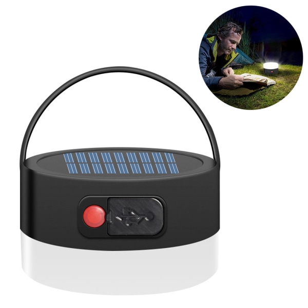 Campinglys, oppladbar solcelle campinglampe lommelykt multi