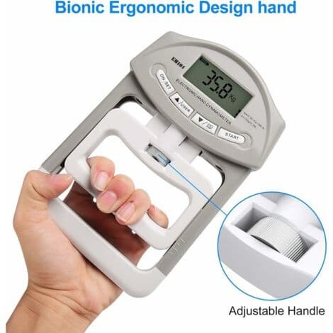 90 kg Elektronisk Handdynamometer – Justerbar Greppkapacitet – Digital LCD-Display – För Noggrann Muskelbedömning