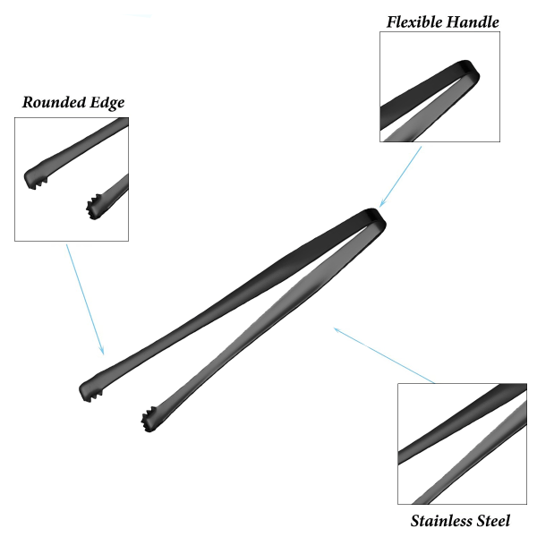 Rustfritt stål sukkerbittang isbittang, mini serveringstang