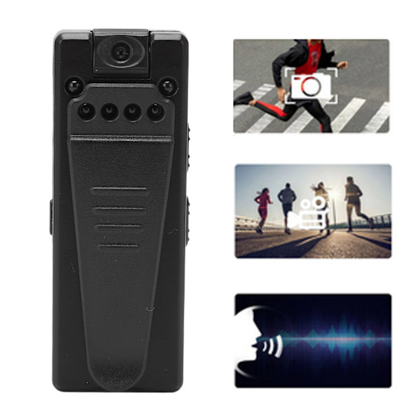 Mini-runkokamera Yökuva HD1080P 90 asteen kamera Tukee 128 Gt:n puettavaa videonauhuria pidikkeellä kotiin ja urheiluun
