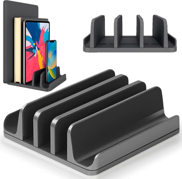 Bærbar computerstander – Tre rum – ABS – Sort