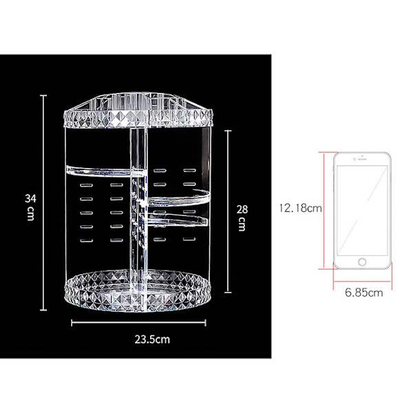 Roterende Makeup Organizer 360 Grader Justerbar