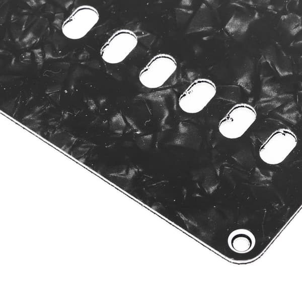 2 st Elektrisk Gitarr Bakplåtar med 6 Hål PVC Plast Gitarr Skydd Bakplåt Ersättning Svart