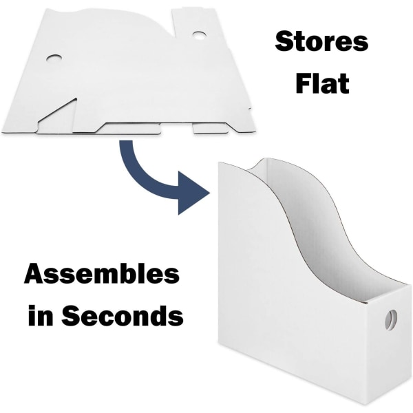 Hvid magasinholder - (2 pakke), robust papmagasin