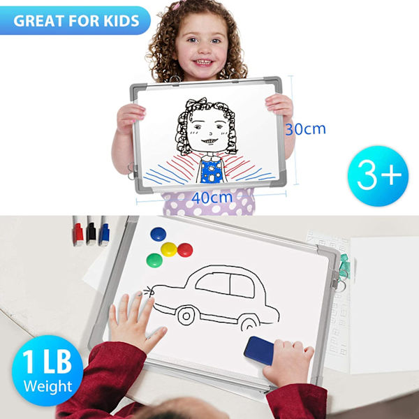 Liten torr raderbar whiteboard, 12\" X 16\" magnetisk hängande