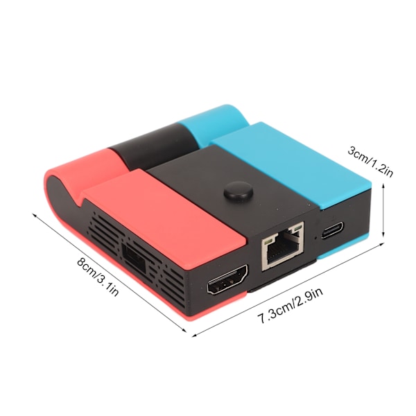 TV Dockningsstation 5 i 1 2USB 45W USB C RJ45 HD Multimedia Interface Gigabit Ethernet Portabel TV Dockningsstation för Switch Röd Blå