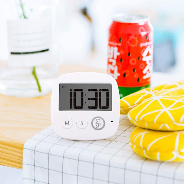 Kökstimer, multifunktion för köket med stor LCD-skärm och kraftfull larm- och nedräkningsbar stativfunktion och magnetkrok och