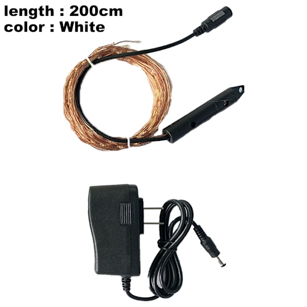 10 nauhaa 200 LED-keijukaista, paristokäyttöinen W:lle