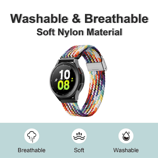 Sport Nylon punottu ranneke 20mm, yhteensopiva Samsung Watch kanssa