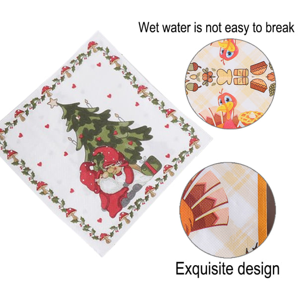 Julklappsnäsdukar, juldekorationer