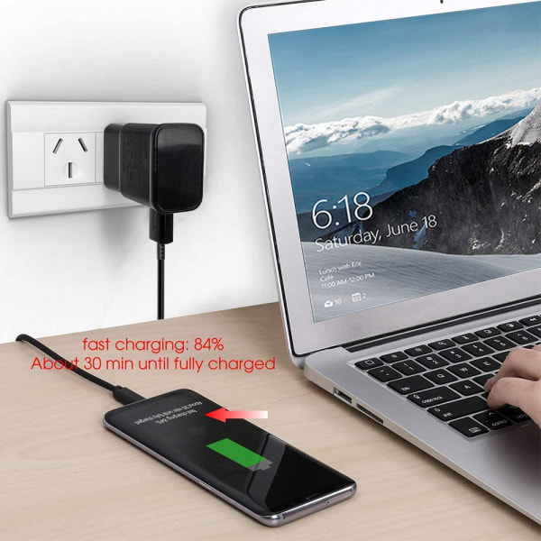 Adaptiv snabbladdningsväggladdare med USB C-kabel kompatibel