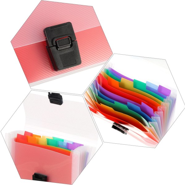 4-pack Mini Dokumentmapp A6 7,1 x 4,45 x 1,1 tum Regnbåge Expan