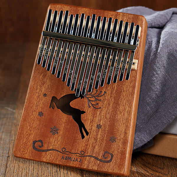 17-tangenters kalimba tummepiano; stämningshammare, fingeröverdrag, tangent
