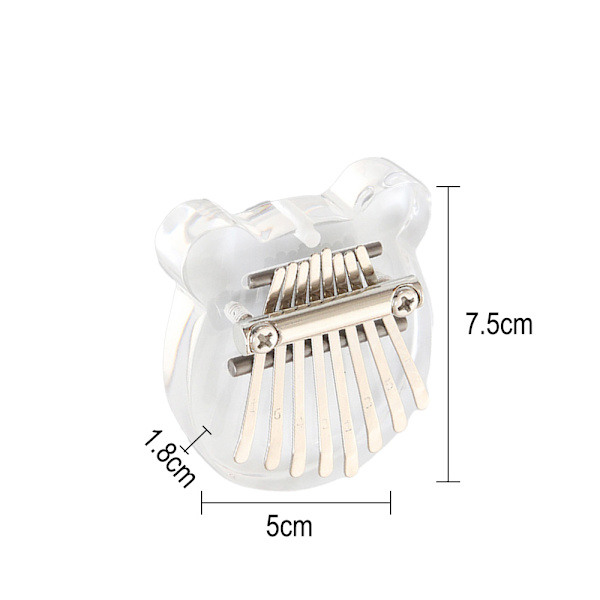 8 Tangenter Mini Kalimba Tommelfingerklaver Klar Akryl Fingerklaver med