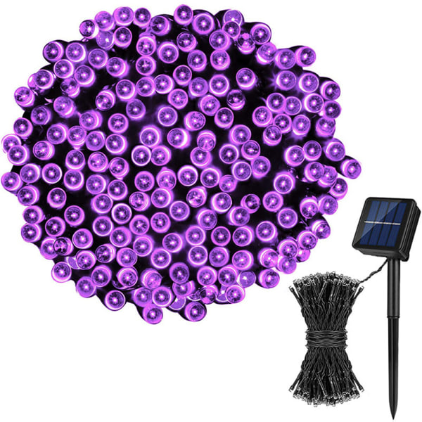 Solar Christmas String Lights LED - 72 Feet 200 LED 8 Modes Fair purple light