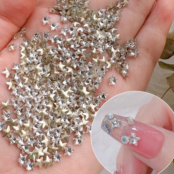 100 stk Nail Art Rhinestones Stjerneformede Gems Nail Charms Glass