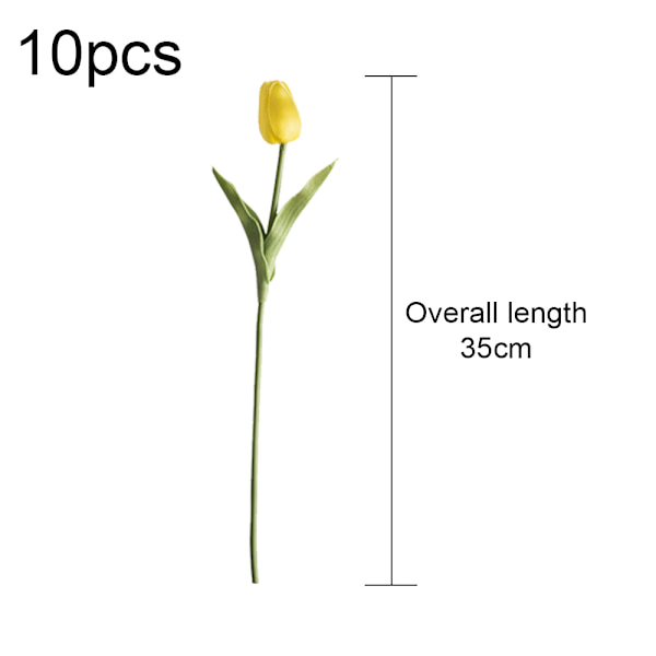 10 stk PU Kunstige Tulipaner Ekte Touch Kunstige Blomsteroppsats