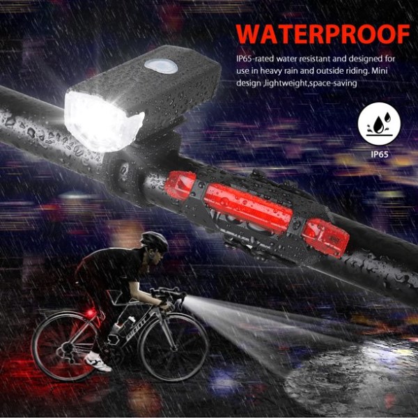 Cykelljus för nattkörning, USB uppladdningsbar cykelstrålkastare en