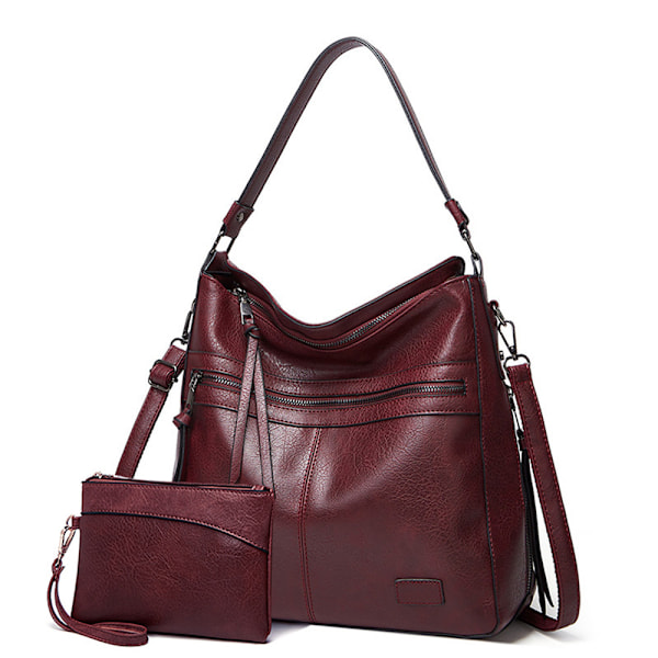 Handväskor dam läder crossbody väska axelväska två delar