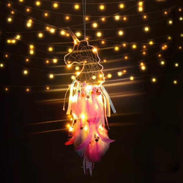 Licorne Attrapeur de Rêves avec Lumière LED, Capteur de Rêves en