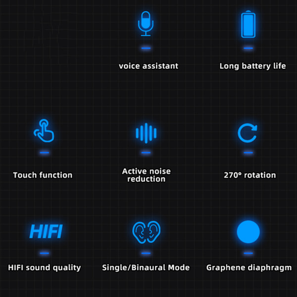 Bärbart Monaural Bluetooth Headset Hörlur Utrustning Hög Kompatibilitet gul