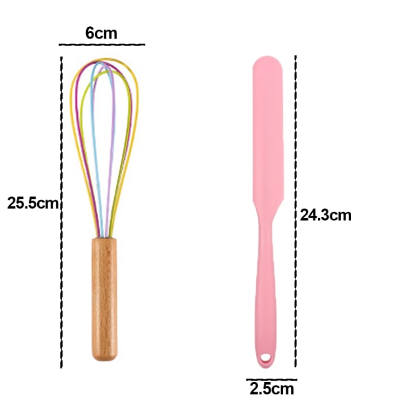 2-delad miniköksredskapsset - Silikonköksredskap med