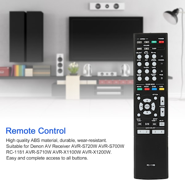 Fjernkontroll for Denon AV-mottaker AVRS720W AVRS700W RC1181 AVRS710W AVR-X1100W AVR-X1200W