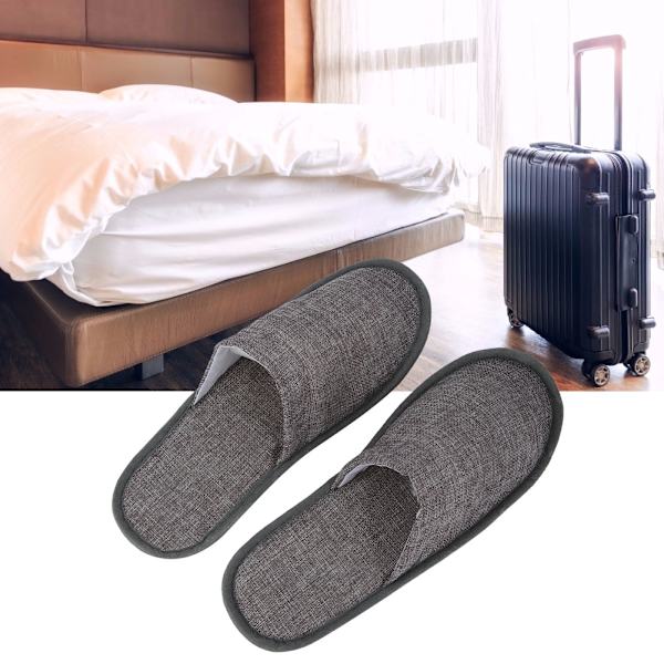 10 par engångstövlar för inomhusbruk, engångstövlar för hotell, reseslippers (grå)