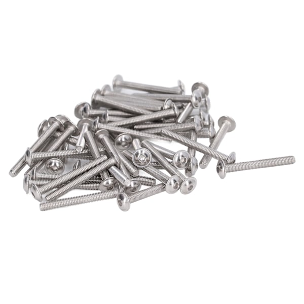 50 st Flangerade Knappskruvar A2‑70 Rostfritt Stål Knapphuvud Socket Caps Bultar KitM4x35mm