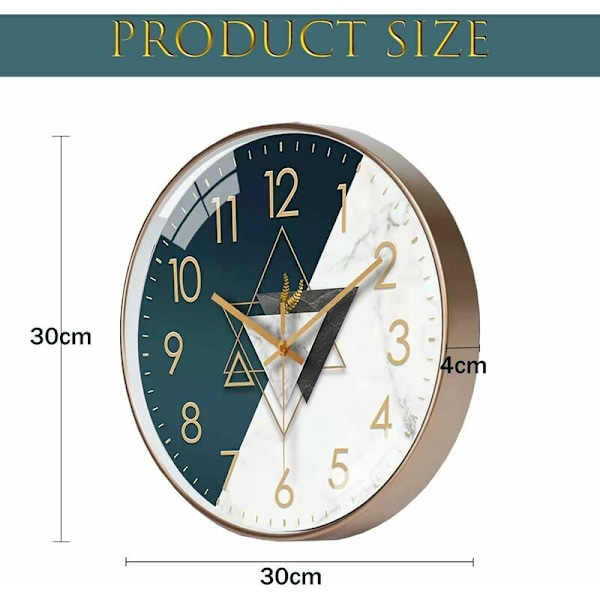 CandyAlley Modern Non Ticking Väggklocka Kvarts Väggklocka 30cm Kök Väggklocka Radiostyrd Väggklocka för Vardagsrum Sovrum Kontor (Måne)