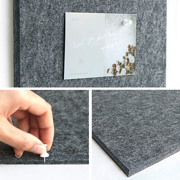 Yoillione Felt Pin Board för sovrum Kontor Hem, Bulletin Black
